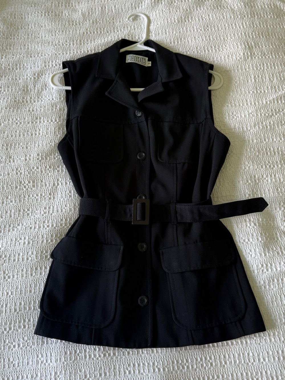 Jacob Black Sleeveless Belted Utility Vest